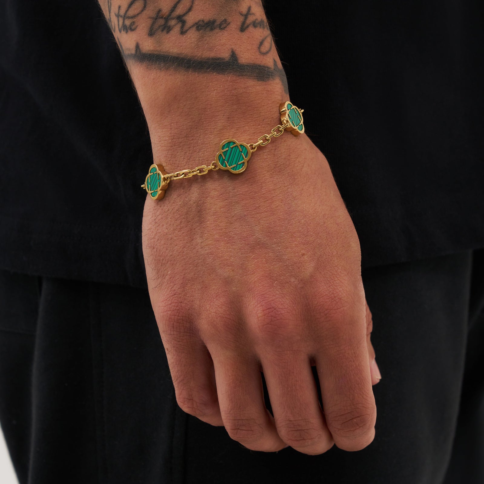 CLOVER MALACHITE BRACELET 5 MOTIFS