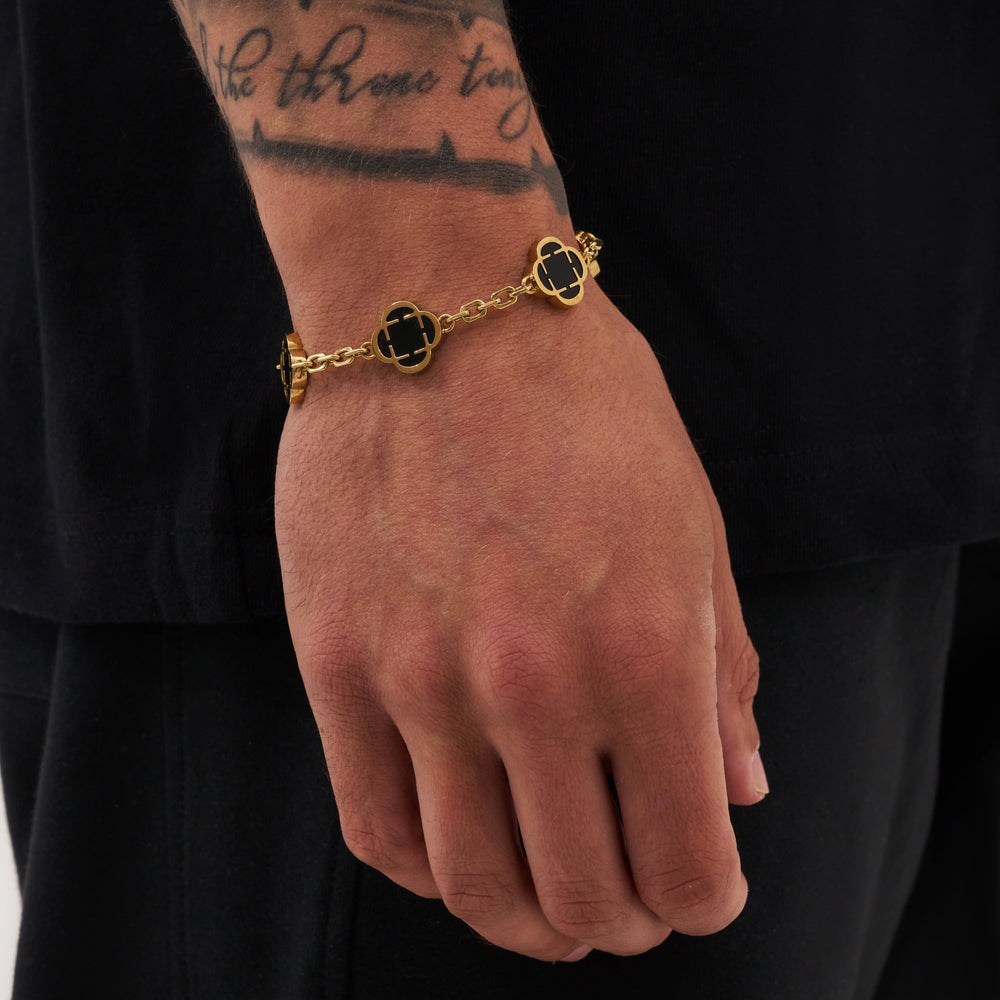 CLOVER BRACELET 5 MOTIFS ONYX MOP main image 0