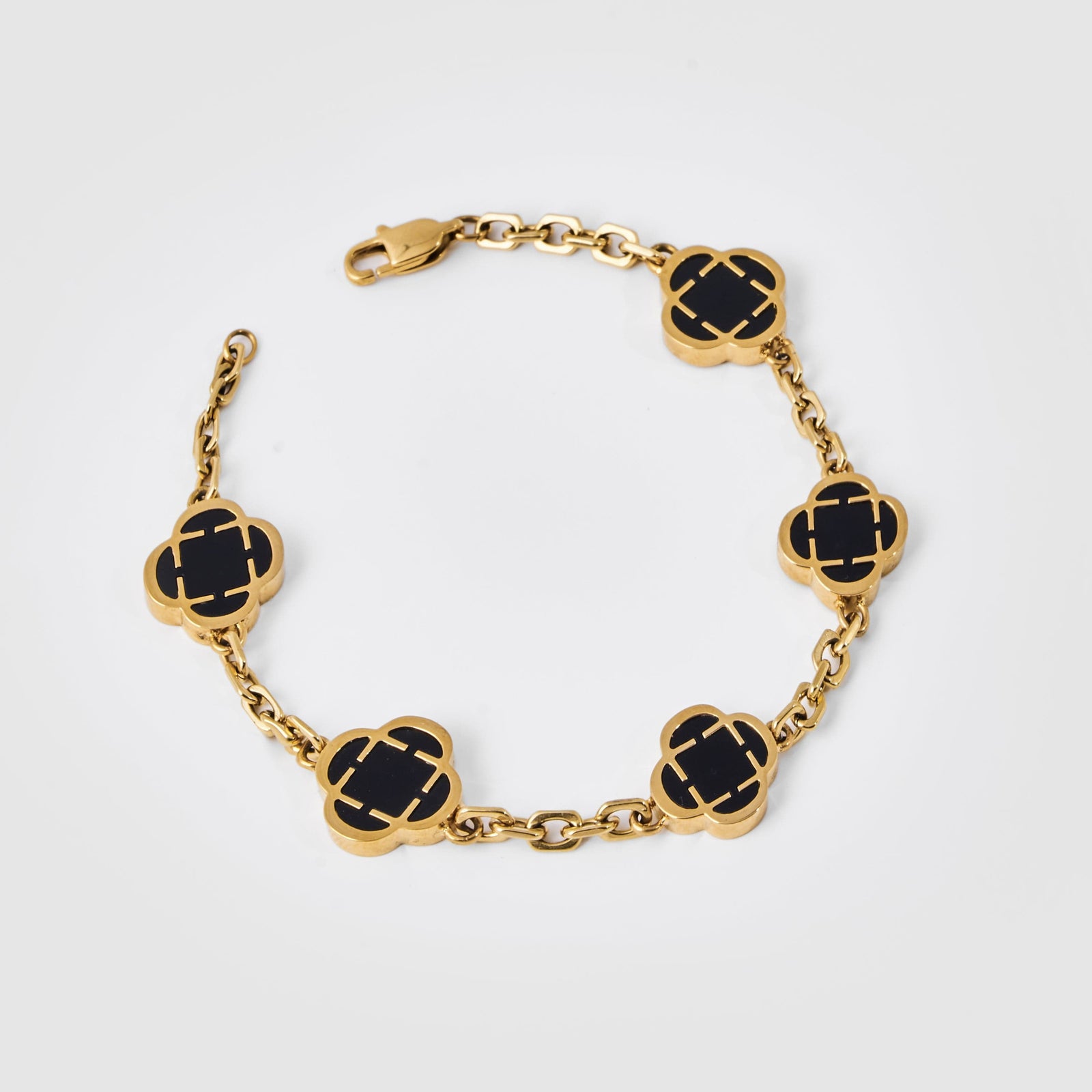 CLOVER BRACELET 5 MOTIFS ONYX MOP main image 1