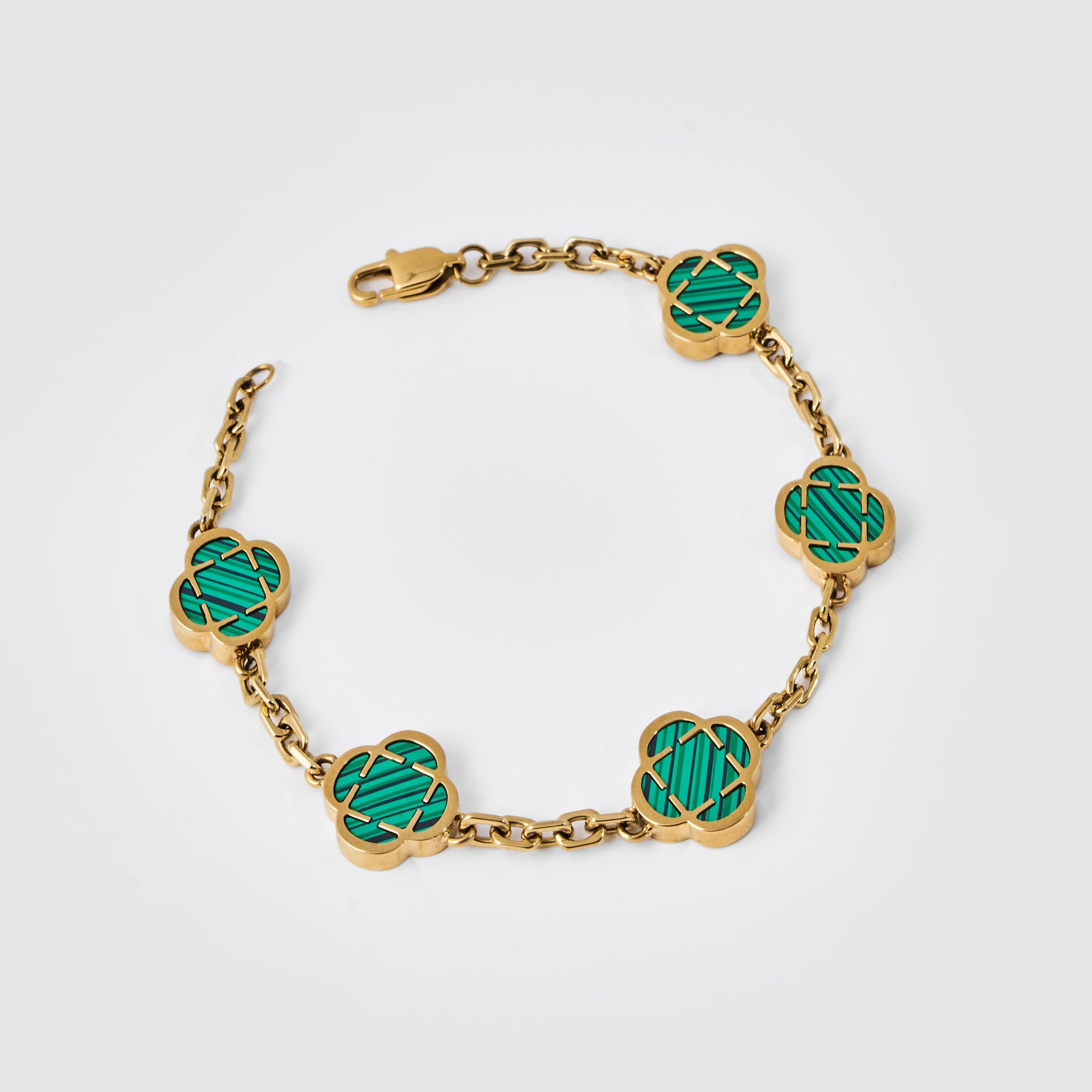 CLOVER MALACHITE BRACELET 5 MOTIFS main image 0