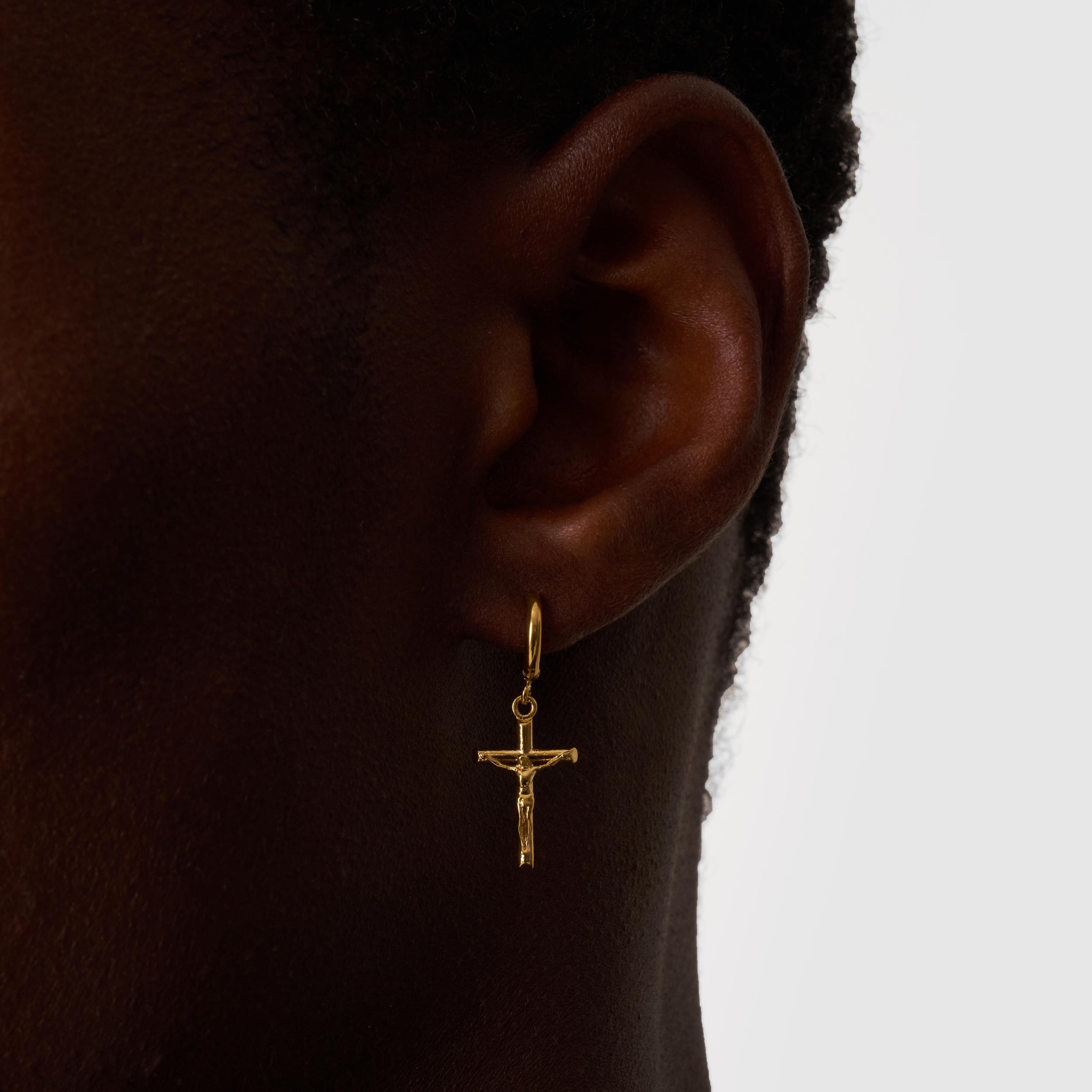 Crucifix Earring (Gold)