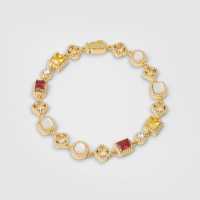 Iced Gemstone Bracelet (Gold)