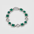 Green Quartz Gemstone Bracelet (Silver)