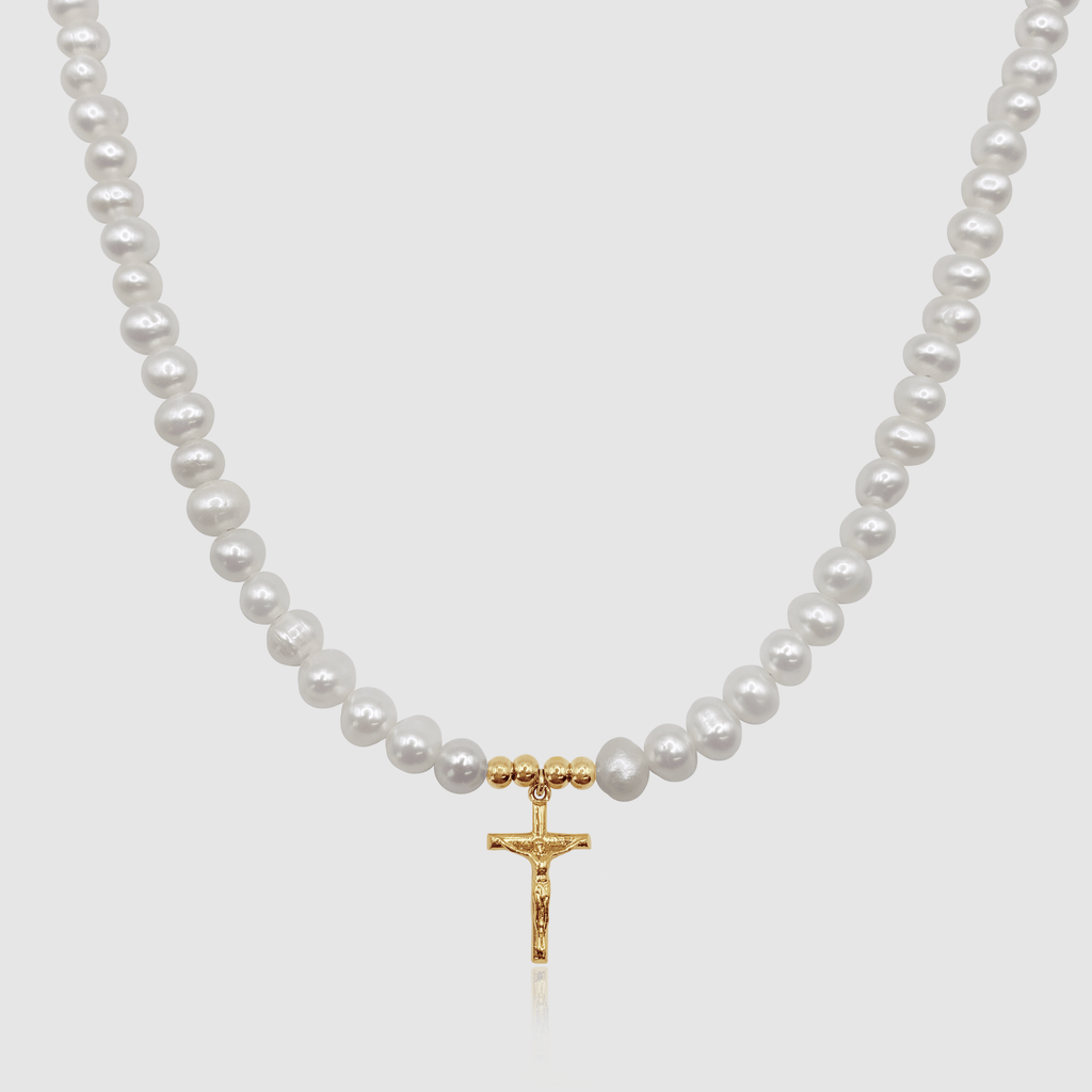 送税込【CRAFTD London】Crucifix Real Pearl Necklace(2色)国発 送税込【CRAFTD London】Crucifix Real Pearl Necklace(2色)国発