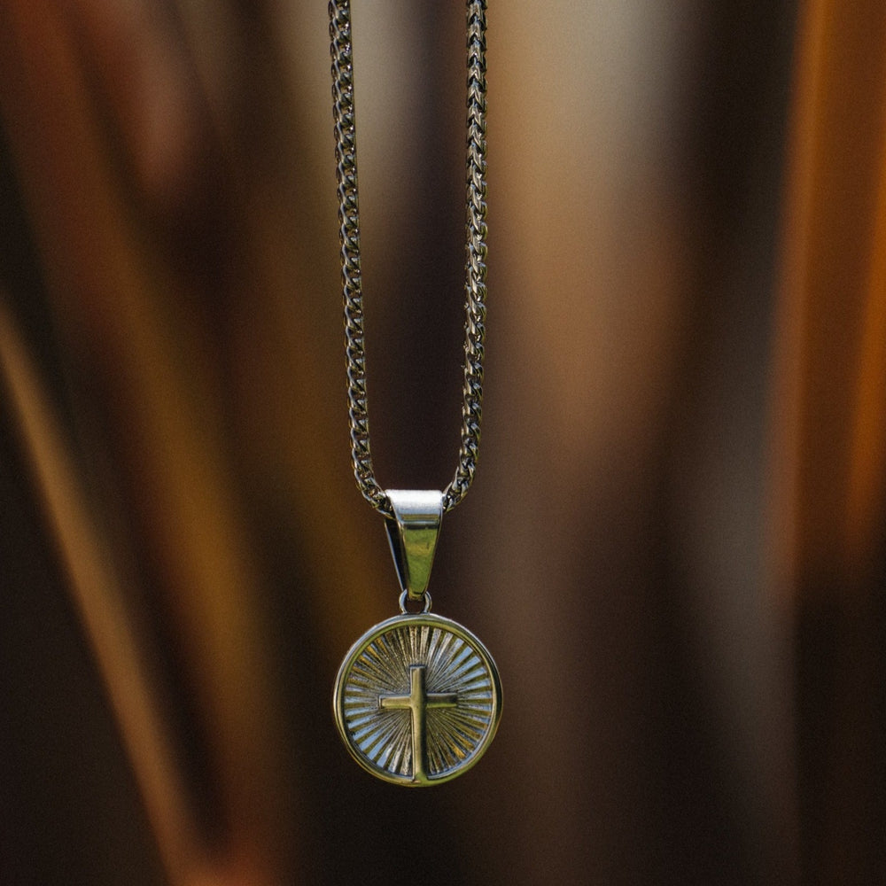 Silver Circle Cross Pendant for Men CRAFTD London