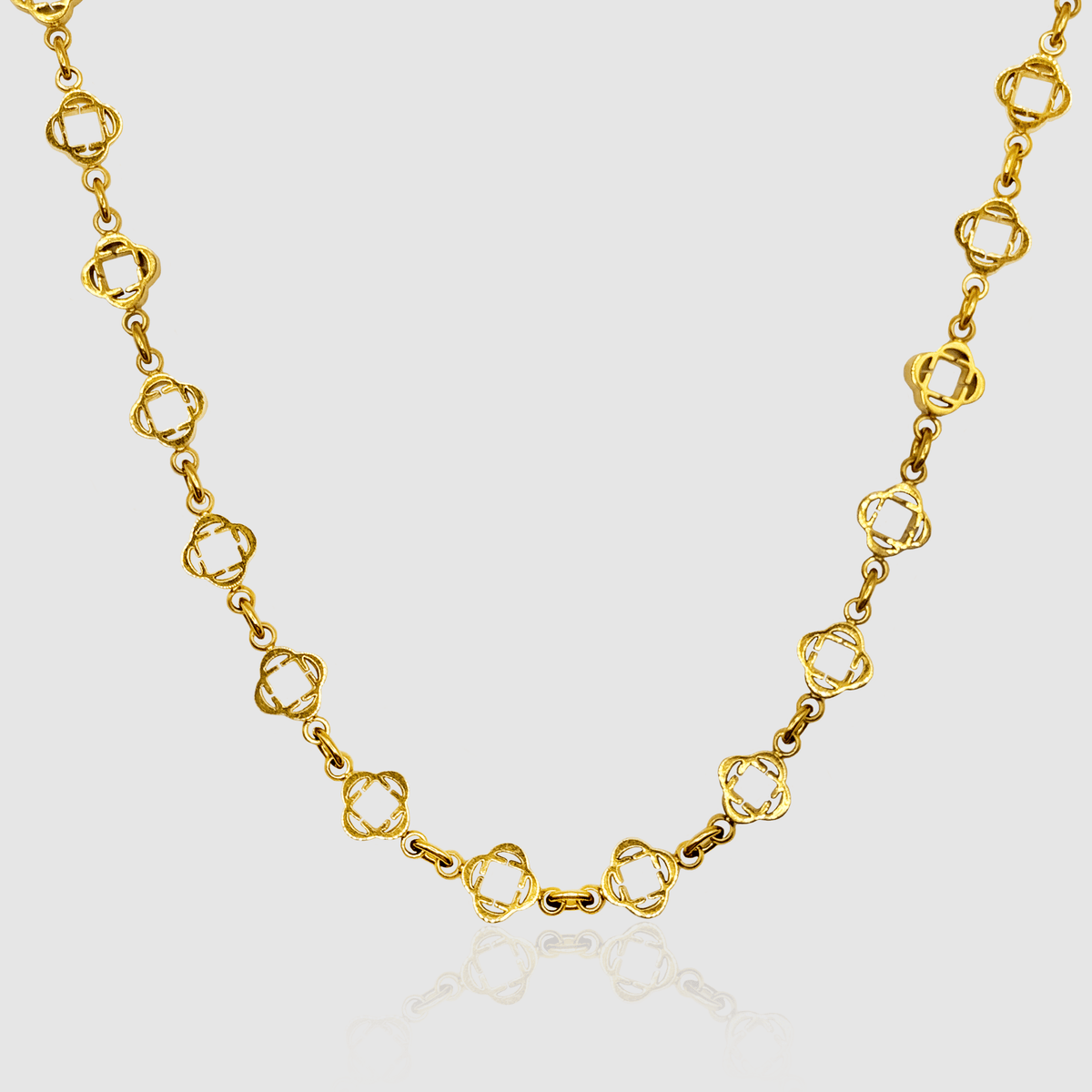 送税込【CRAFTD London】YELLOW GEMSTONE CLOVER NECKLACE (2色) 送税込【CRAFTD London】YELLOW GEMSTONE CLOVER NECKLACE (2色)