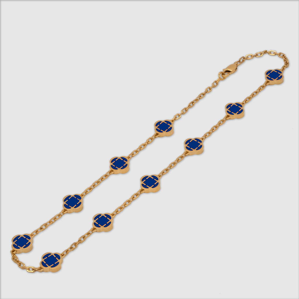 CRAFTD London ネックレス BLUE CLOVER STONE NECKLACE Blue Clover Stone Necklace (Gold)