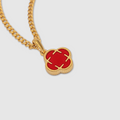 Red Clover Stone Pendant (Gold)