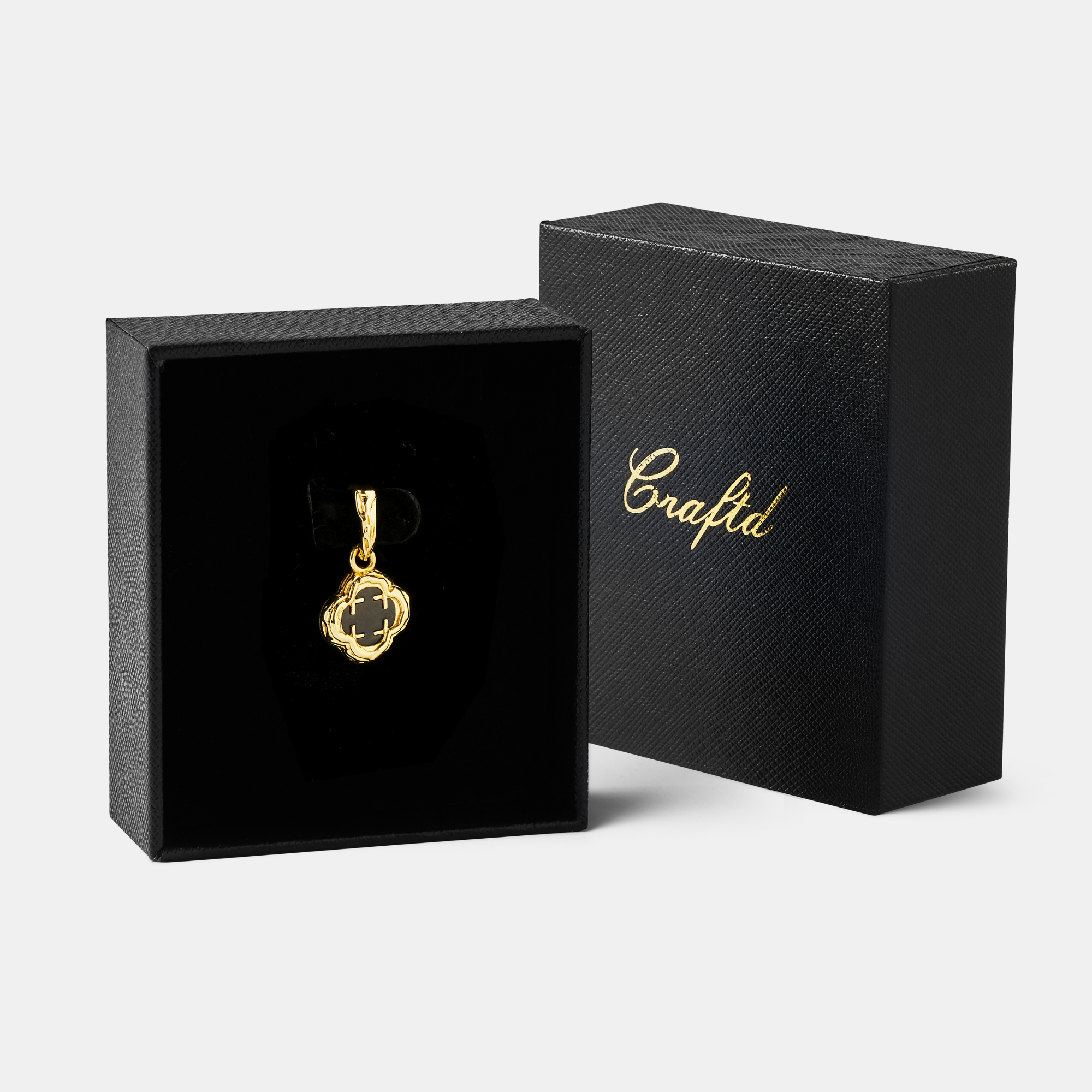 Melted Onyx Clover Stone (18ct Gold) | Sterling Silver