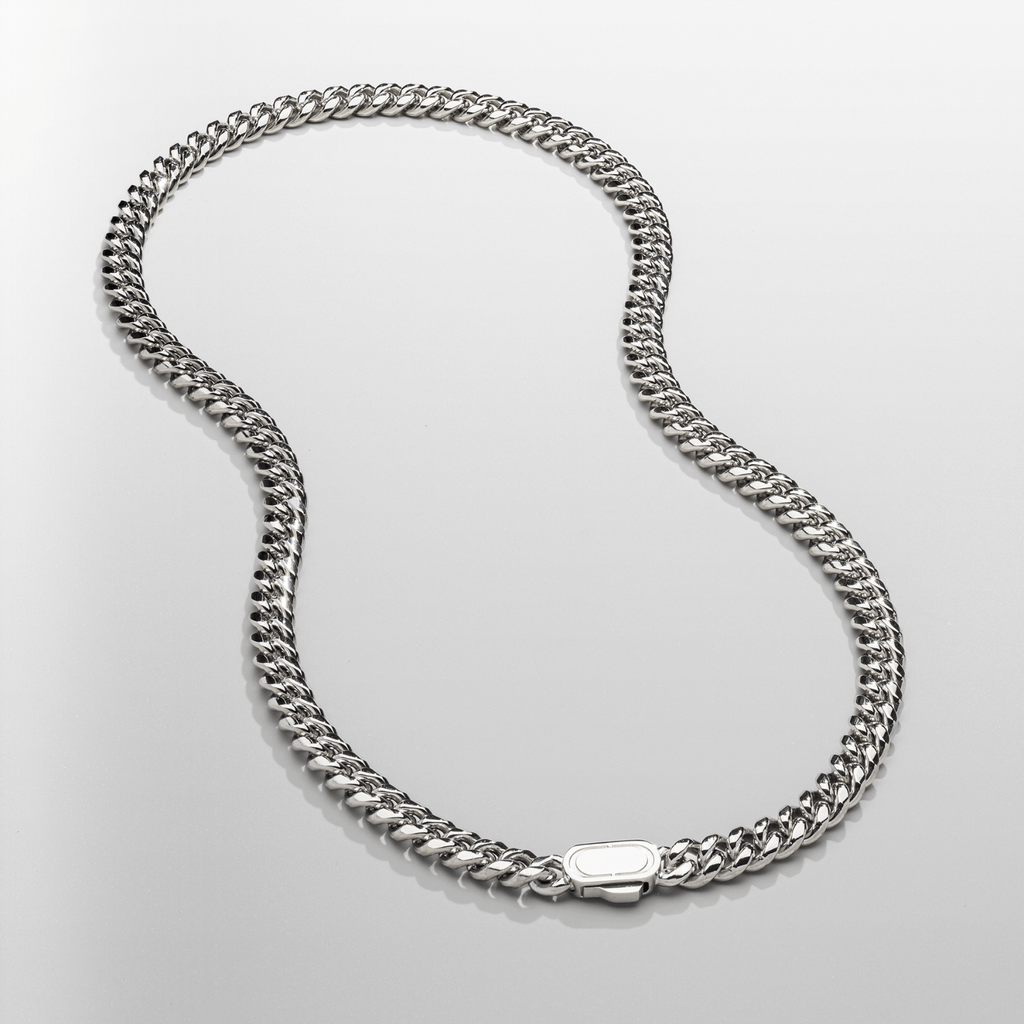 Silver 8MM Cuban Link Chain | CRAFTD London