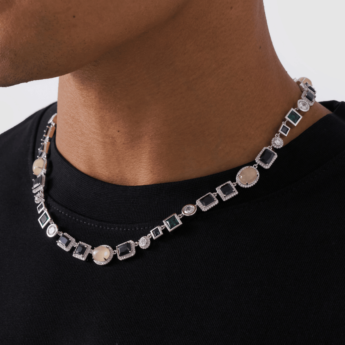 Onyx Gemstone Necklace (Silver)