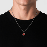 Red Clover Stone Pendant (Silver)