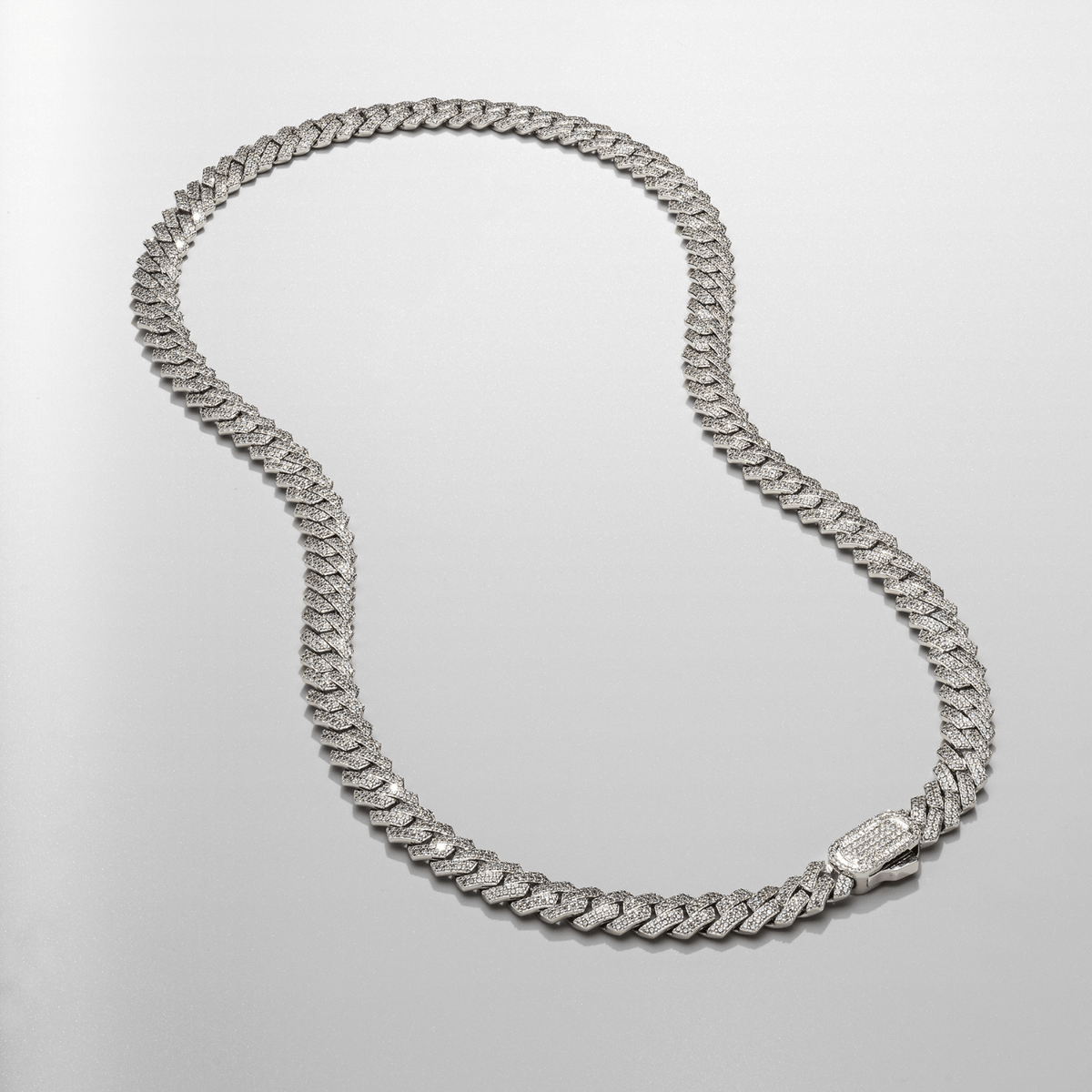 CRAFTDLondon クラフトロンドン PRONG LINK ICED CUBAN BRACELET Prong Link Iced Cuban (Silver) 8mm