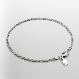 Pulsera de cuerda (plata) 2 mm