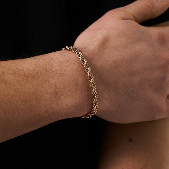 Pulsera de cuerda (oro rosa) 5 mm