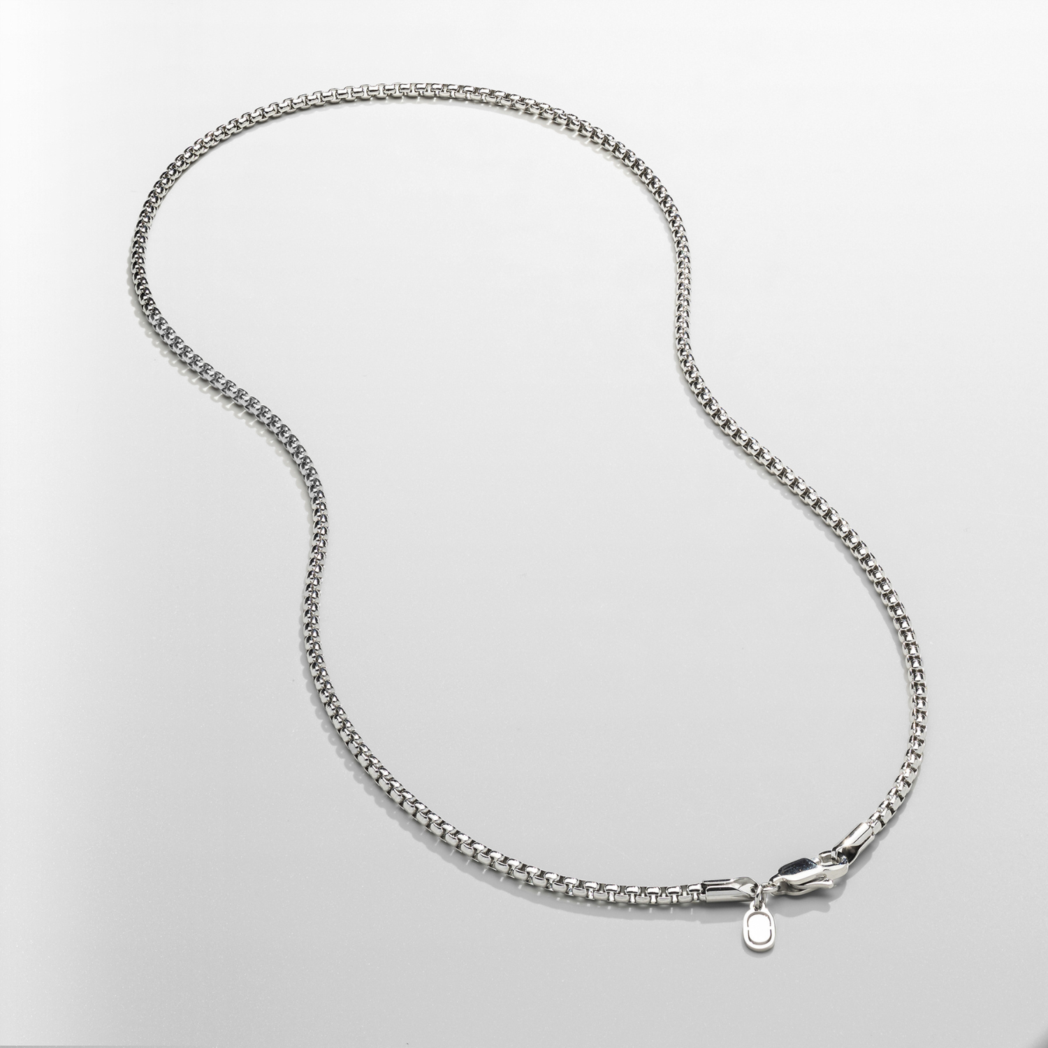 Men's Round Box Chain 3mm (Silver)