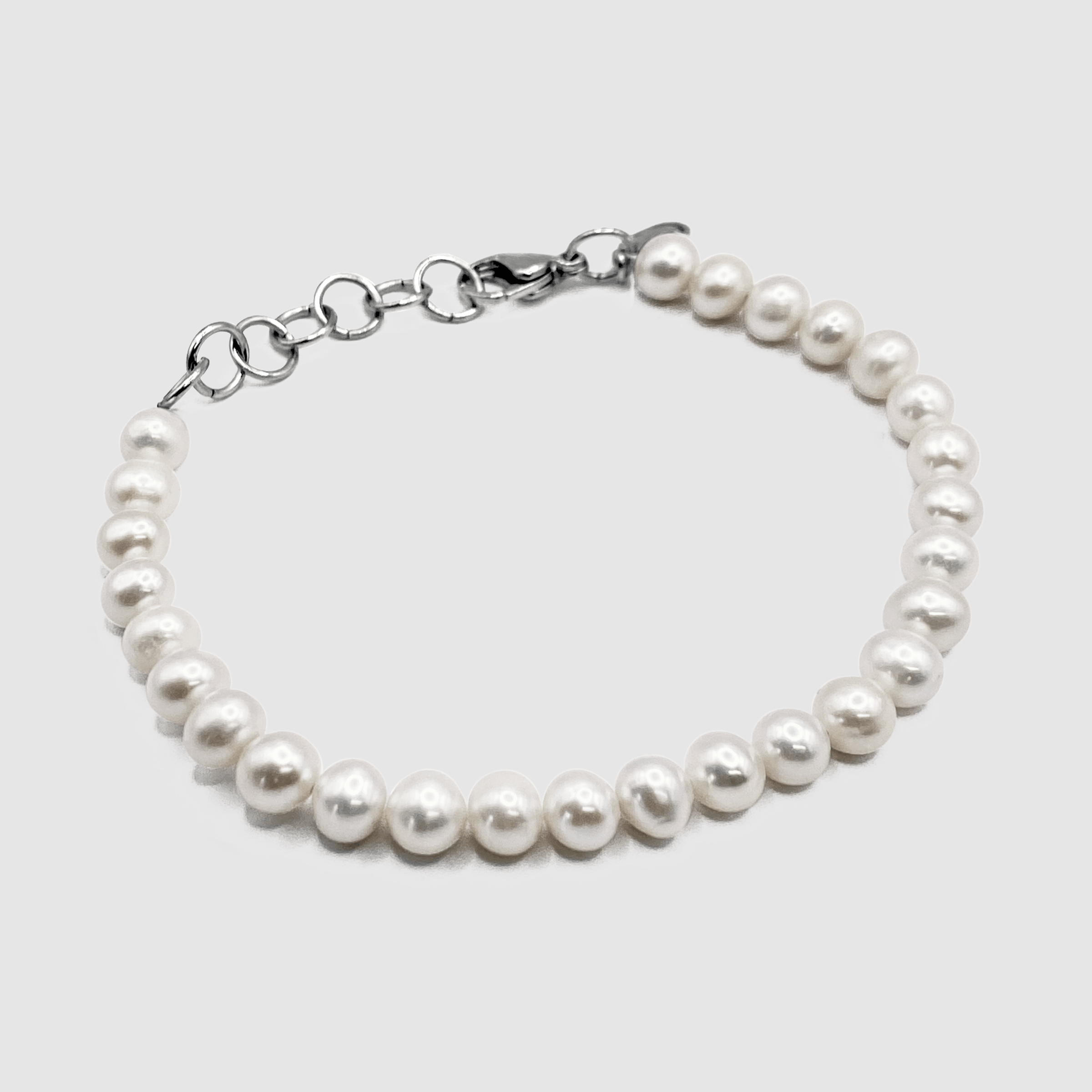 Men's Real Pearl Bracelet (Silver) CRAFTD London