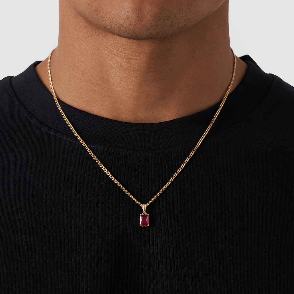 Ruby Stone Pendant (Gold)