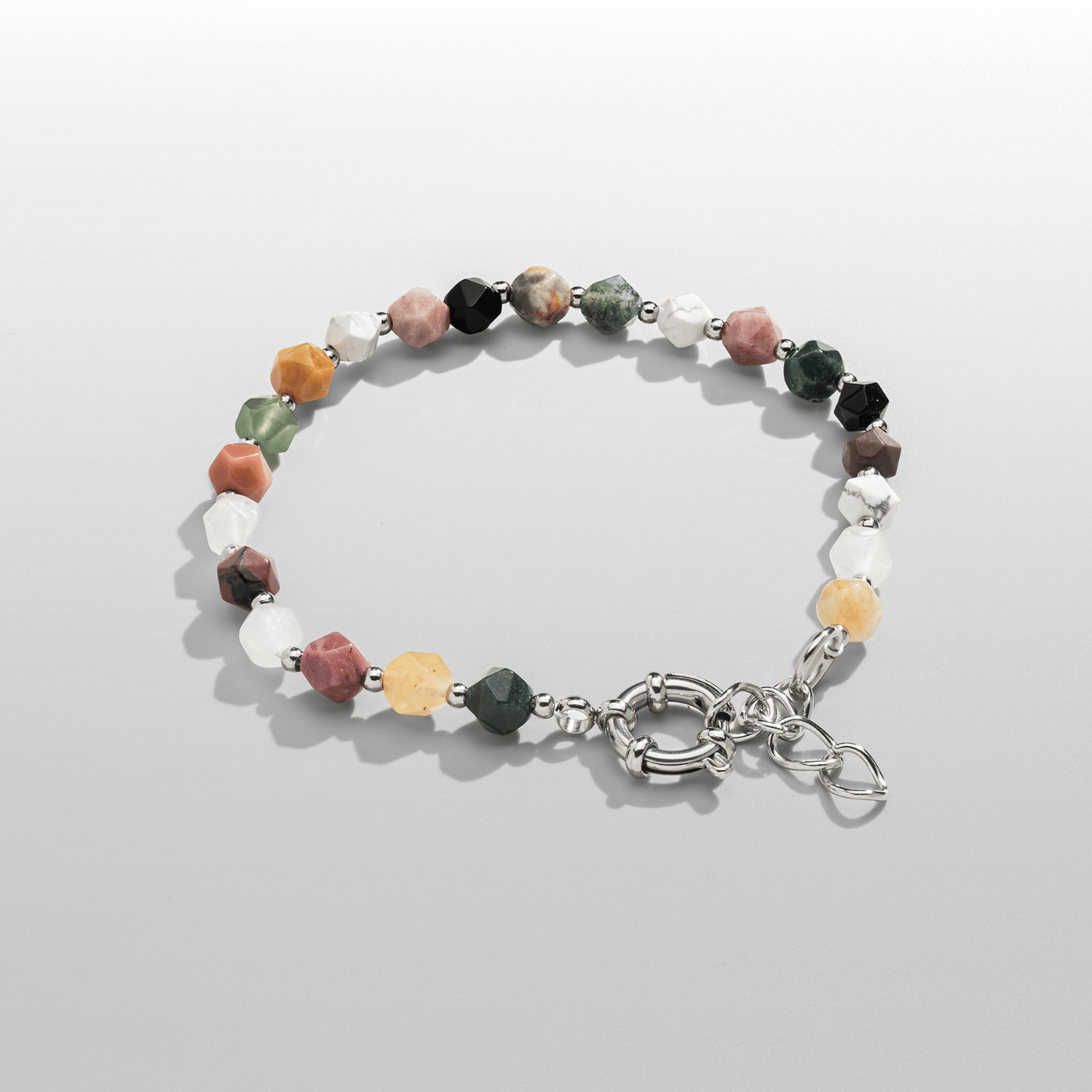 Stone Beaded Bracelet (Silver)