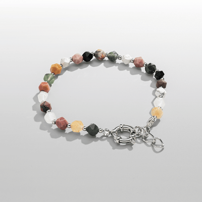 Stone Beaded Bracelet (Silver)