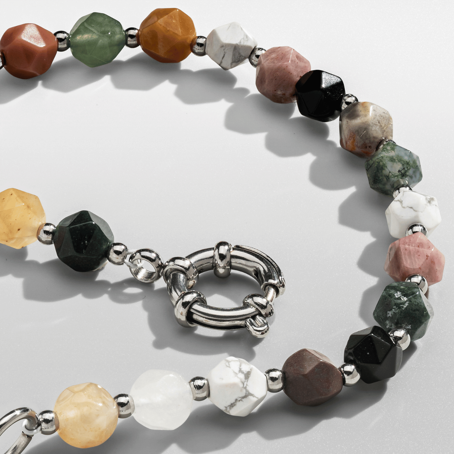 Stone Beaded Bracelet (Silver)