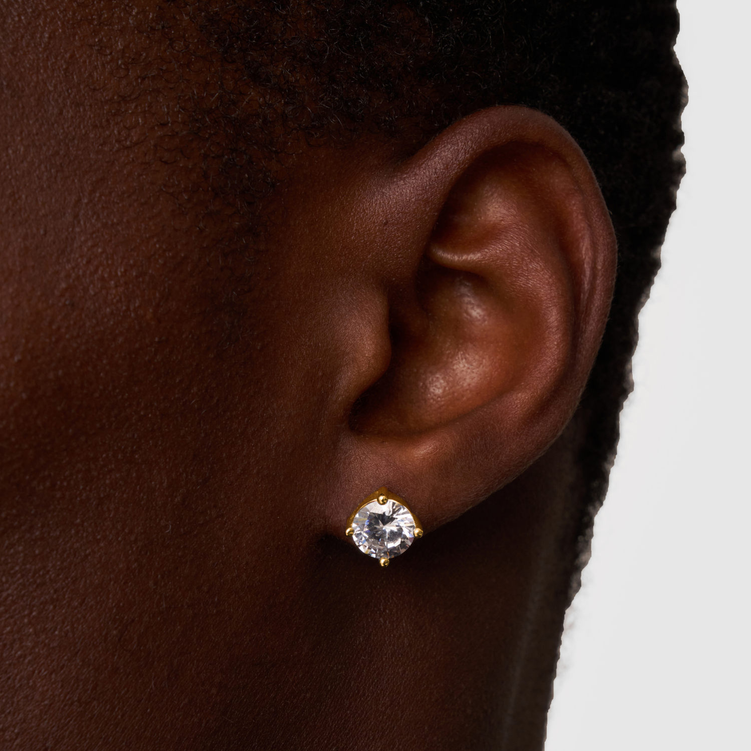 Round Diamond Stud Earring (Gold)