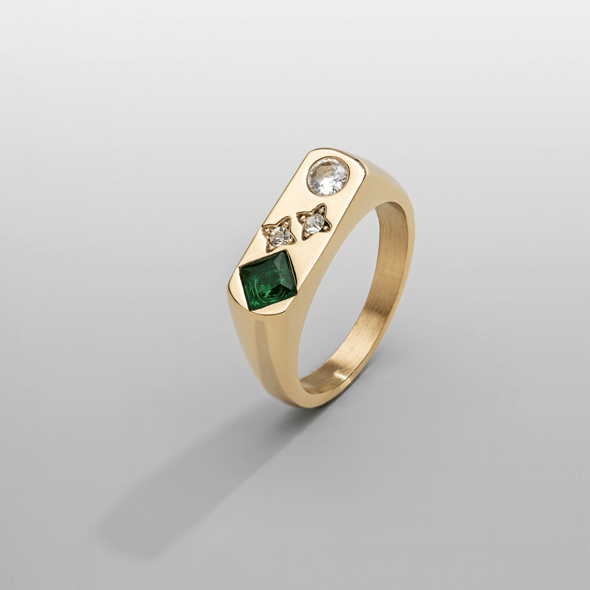 【CRAFTD London】VINTAGE STONE SIGNET リング 2色 Vintage Stone Signet Ring (Gold)