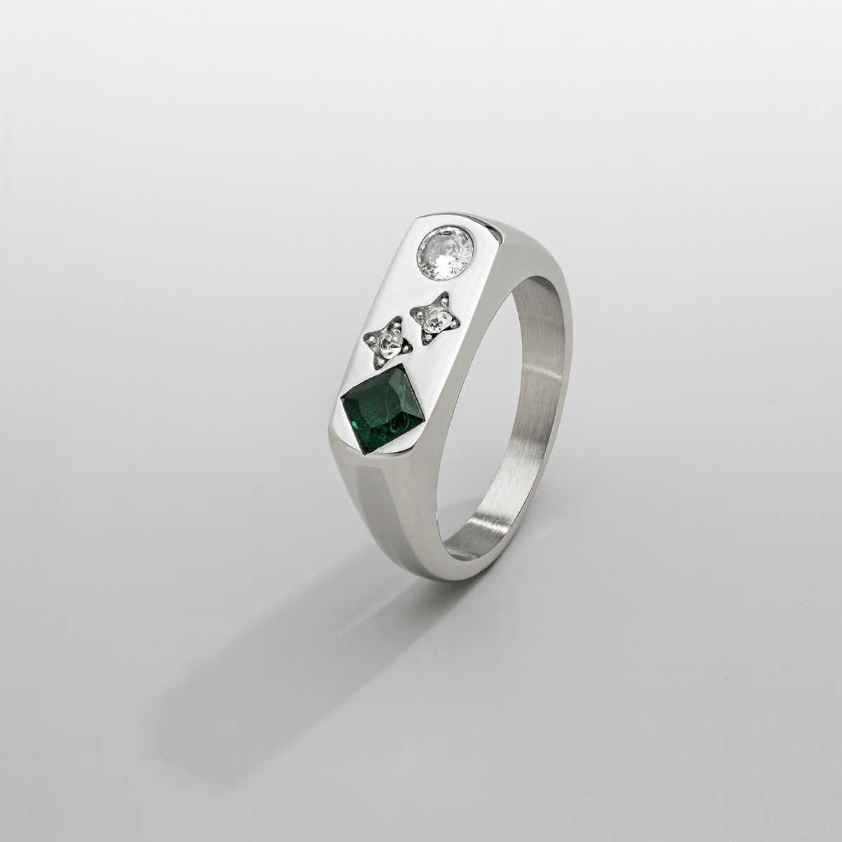 【CRAFTD London】VINTAGE STONE SIGNET リング 2色 Vintage Stone Signet Ring (Silver)