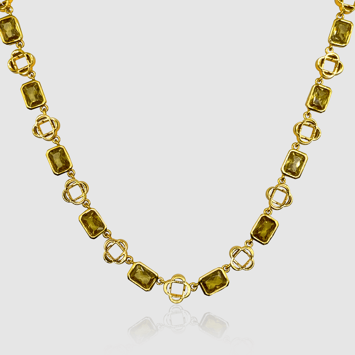 CRAFTD London ネックレス YELLOW GEMSTONE CLOVER NECKLACE Yellow Gemstone Clover Necklace (Gold)