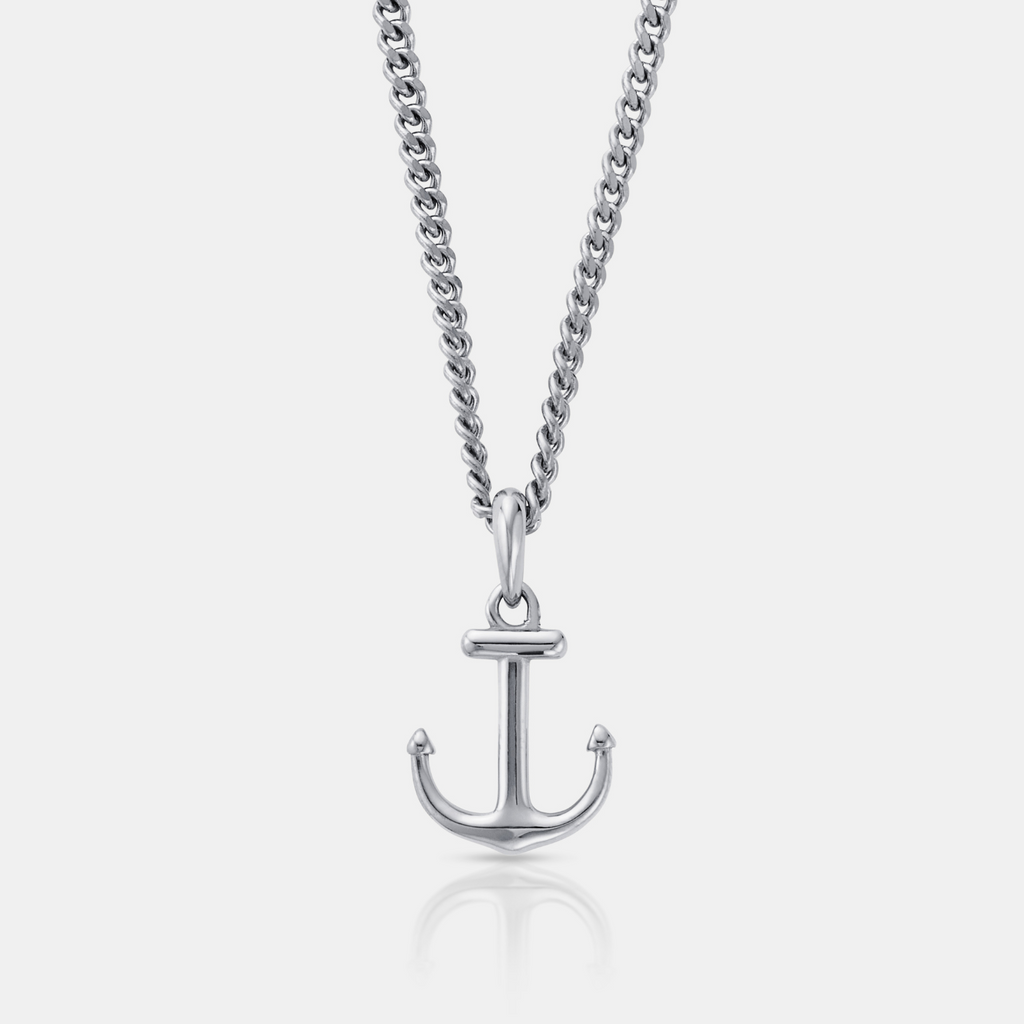 Anchor Men's Pendant Necklace | Silver | CRAFTD London
