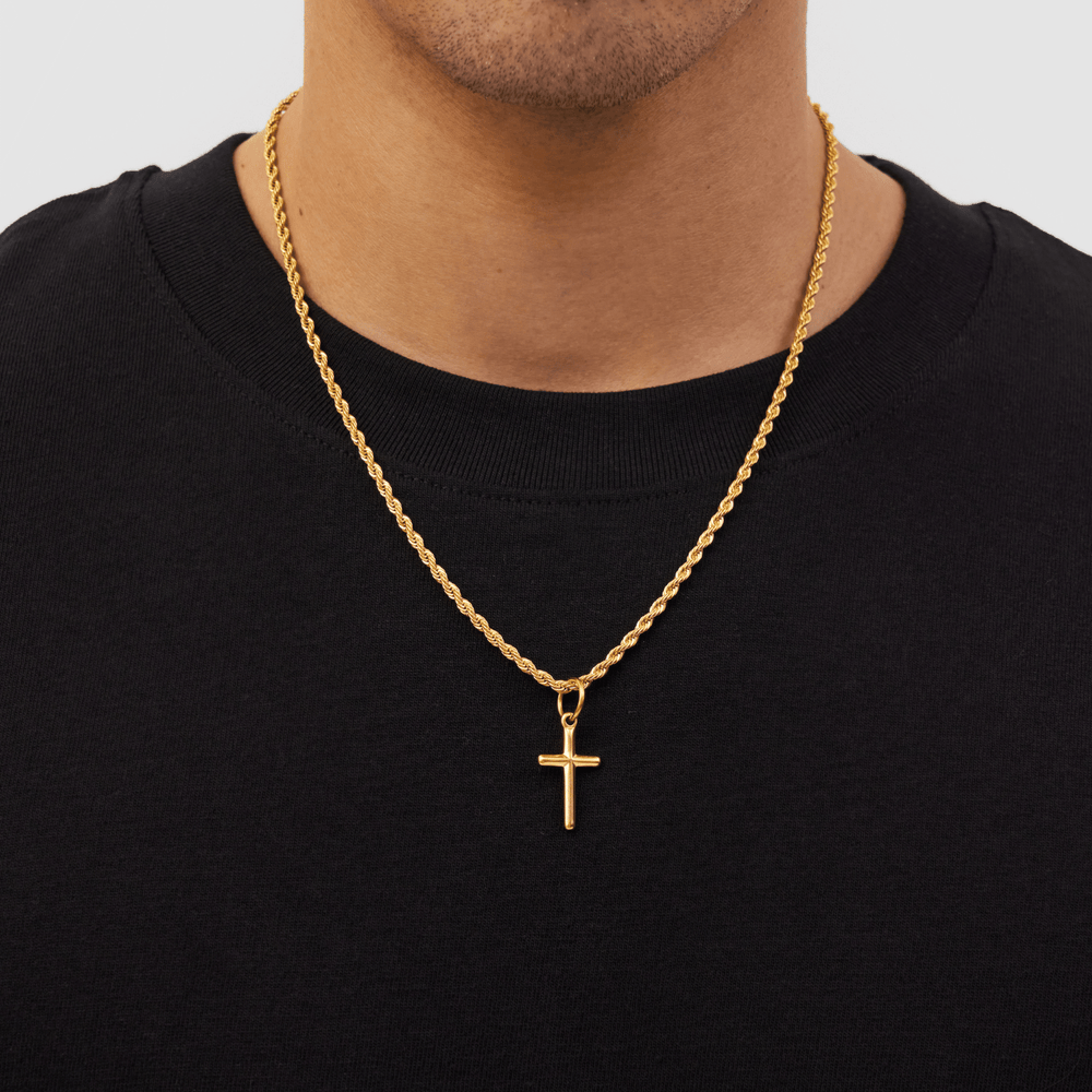 Mens Gold Cross Necklace CRAFTD London