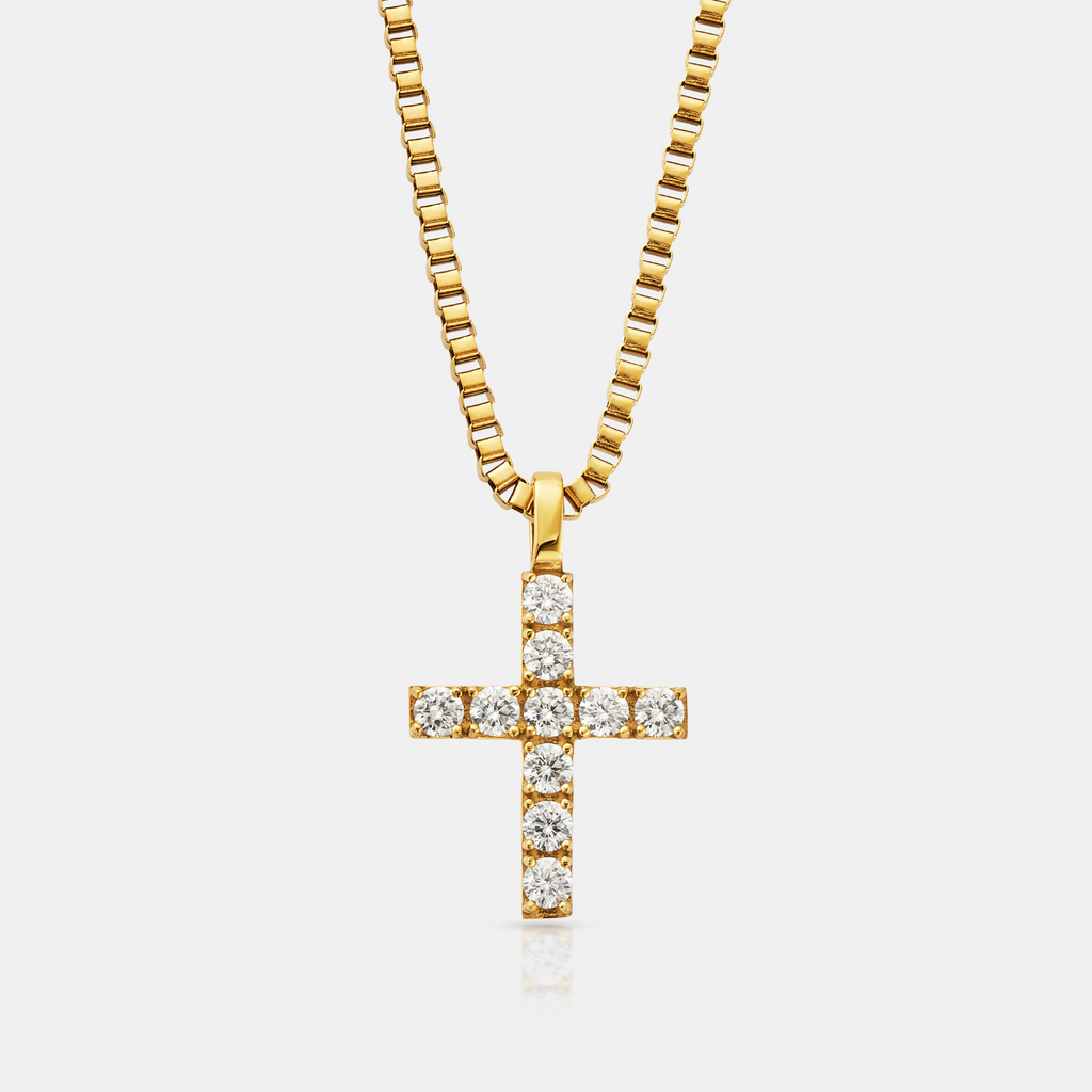 送関込【CRAFTD London】ICED CROSS ネックレス Gold Silver Gold Iced Cross Necklace | CRAFTD London