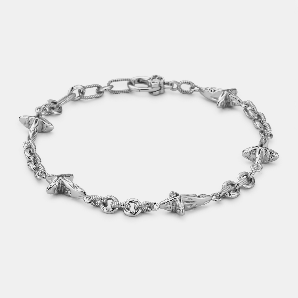 Melted Cross Bracelet | Sterling Silver