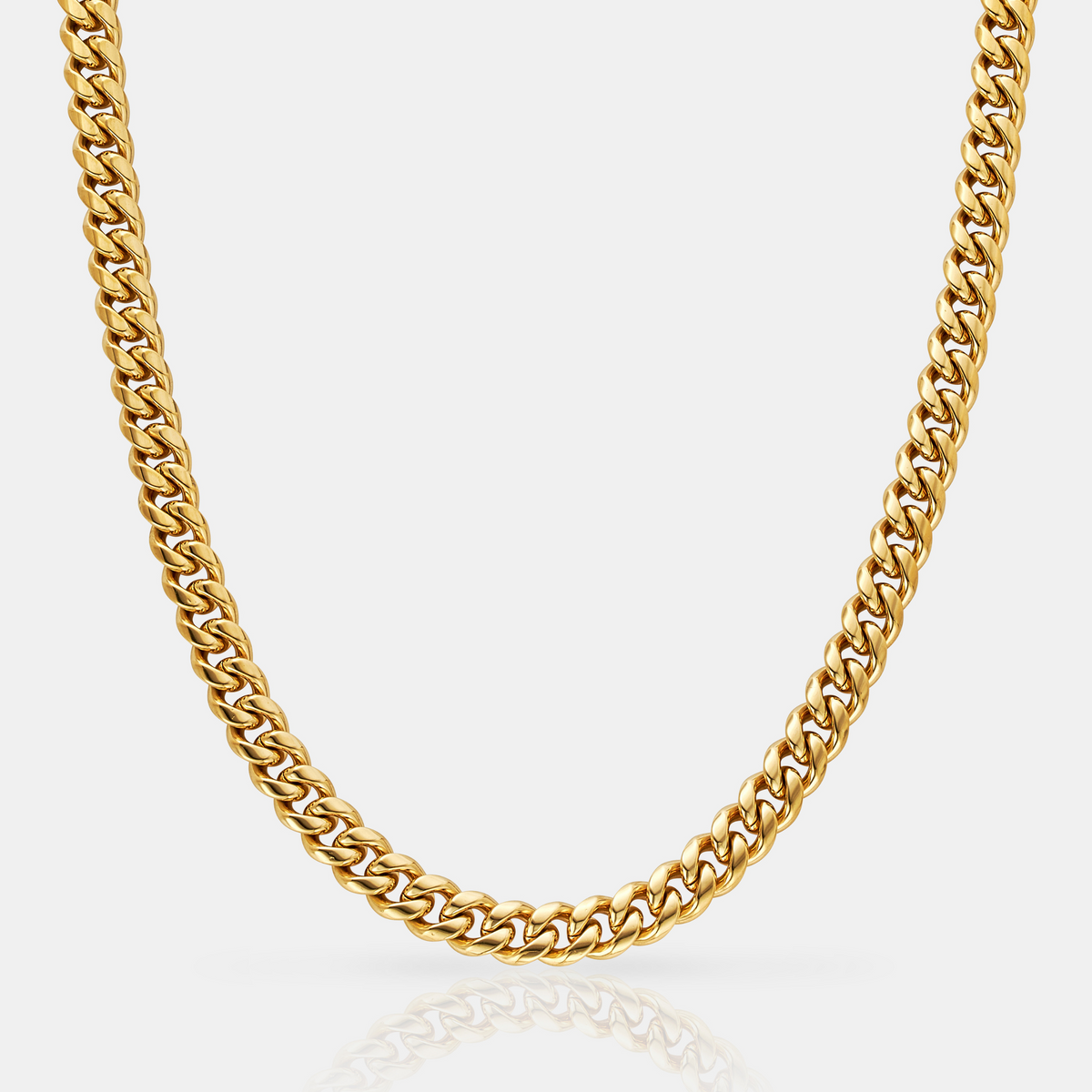 8MM Gold Cuban Link Chain | CRAFTD London 8MM Gold Cuban Link Chain | CRAFTD London