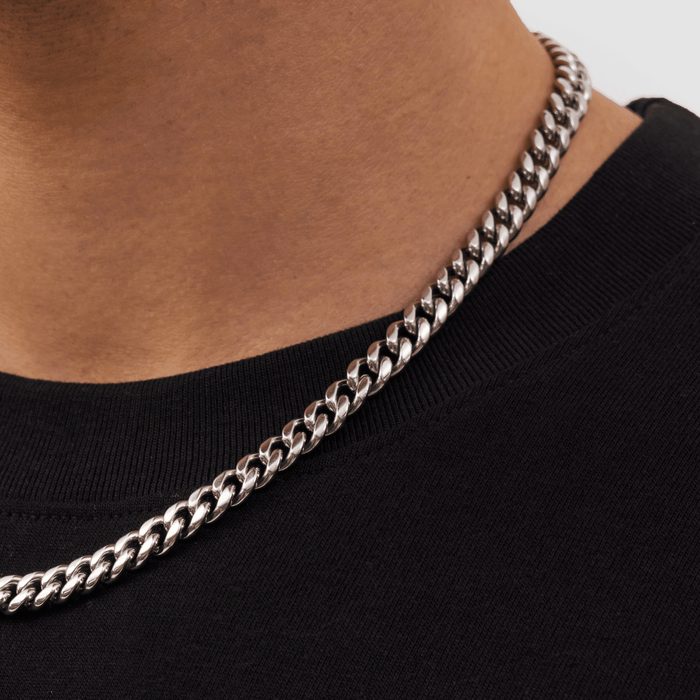 Silver 8MM Cuban Link Chain | CRAFTD London