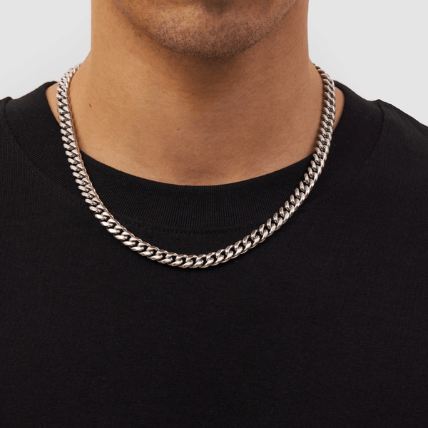 Silver 8MM Cuban Link Chain | CRAFTD London