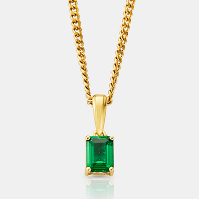 Emerald Stone Pendant (Gold)