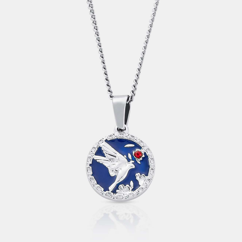 Colgante de golondrina esmaltada (plata)