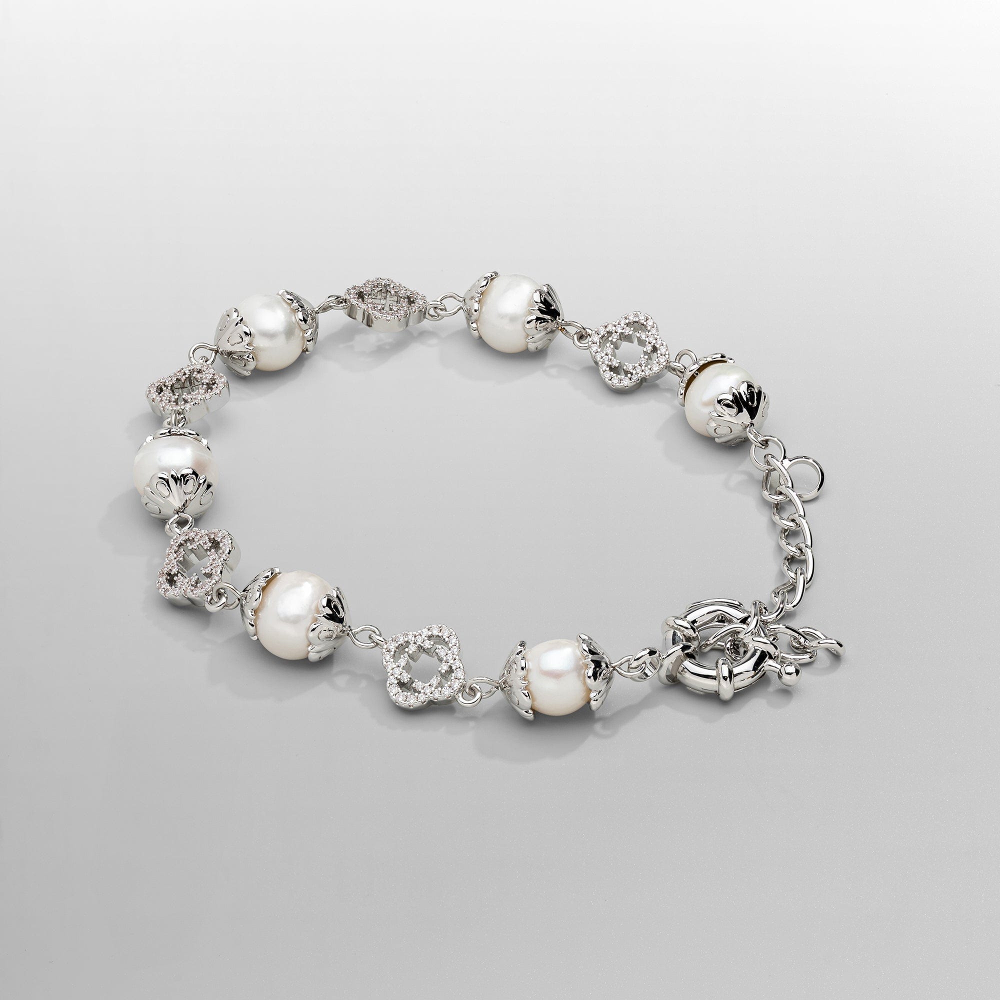 Filigree Real Pearl Bracelet (Silver) | CRAFTD London