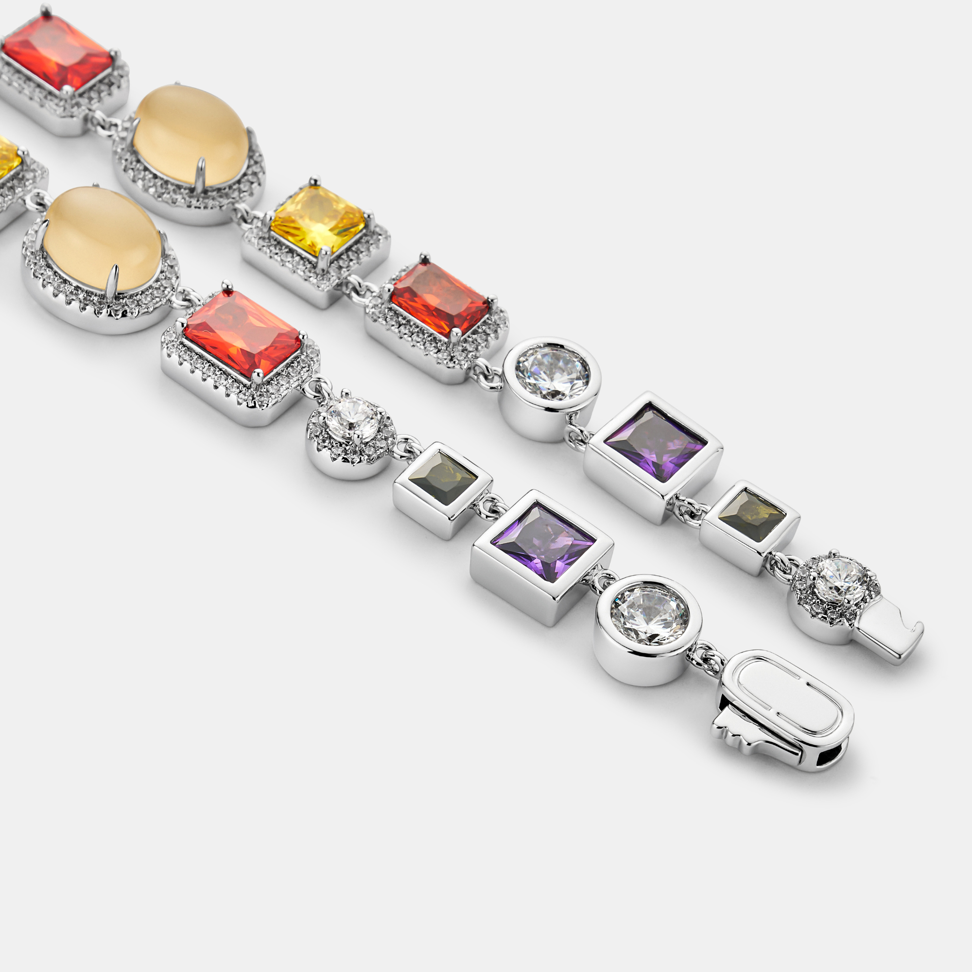 Gemstone Necklace (Silver)