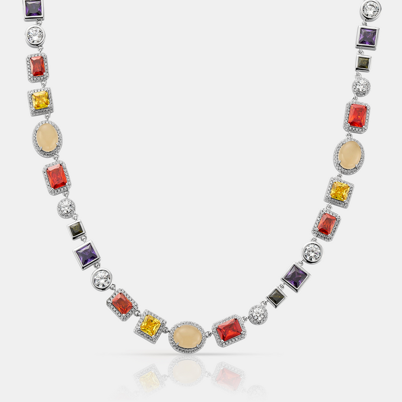 Collar de piedras preciosas (plata)