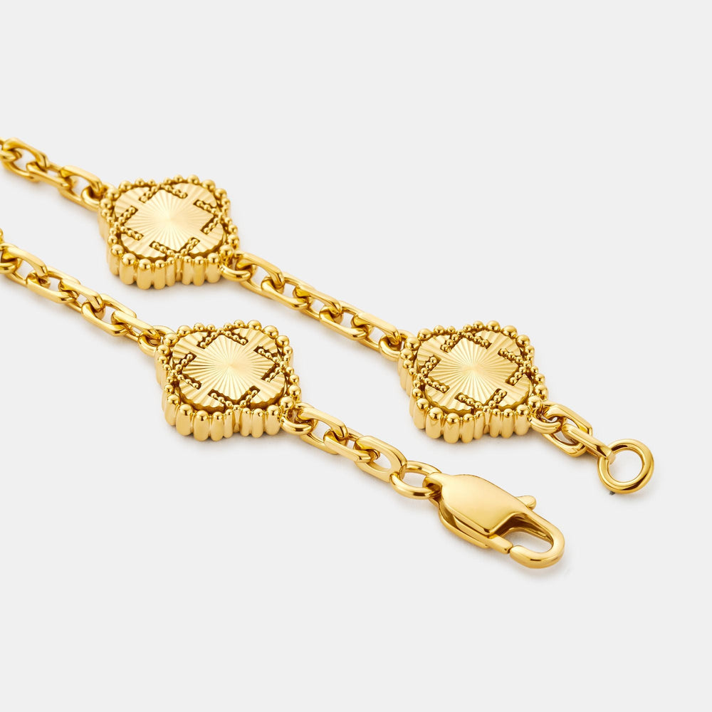 Gold Clover Bangle Bracelet