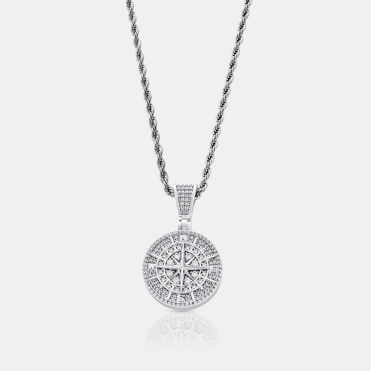 ベストセラー【CRAFTD London】Iced Compass Pendant ペンダント Silver Iced Compass Pendant | CRAFTD London