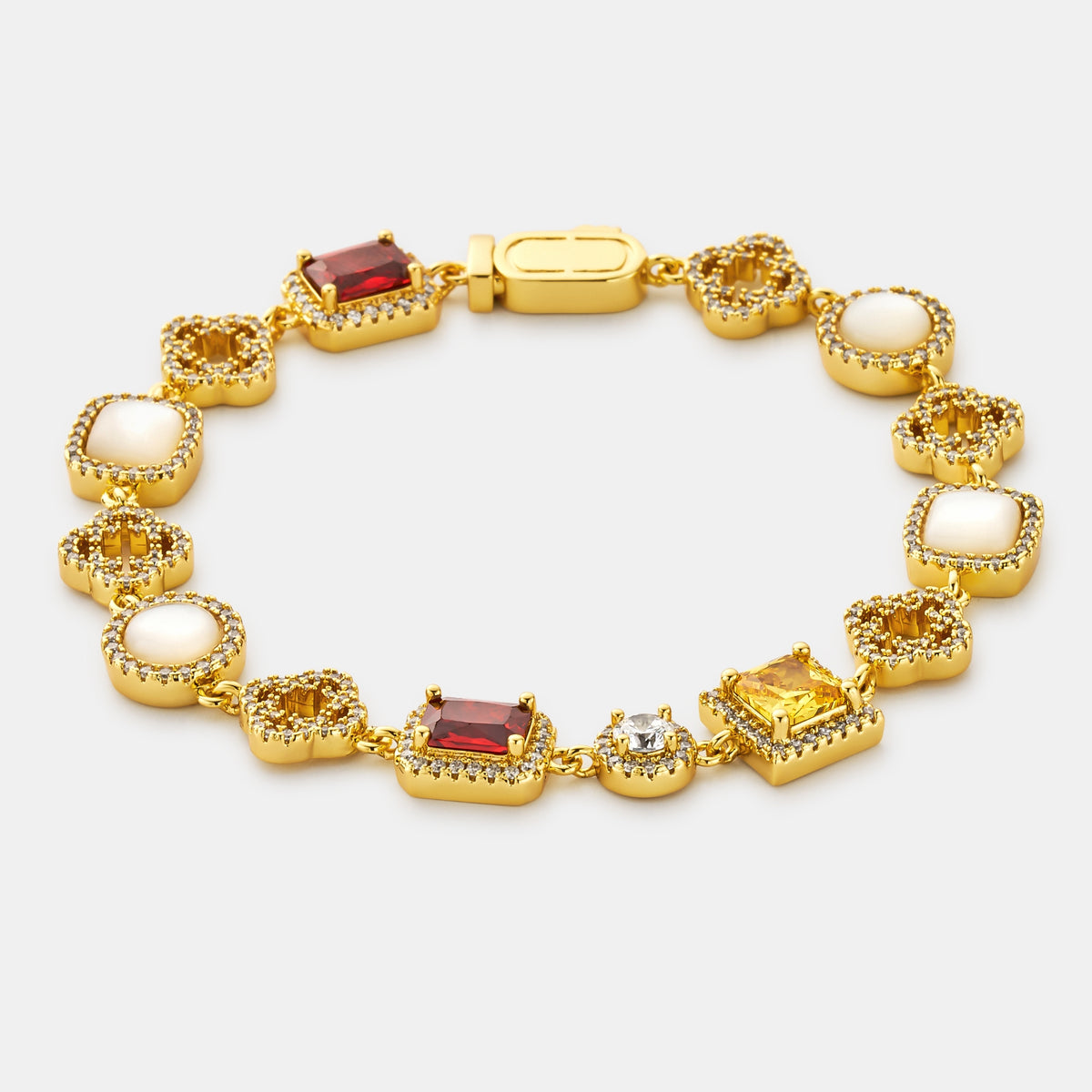 Iced Gemstone Bracelet (Gold)
