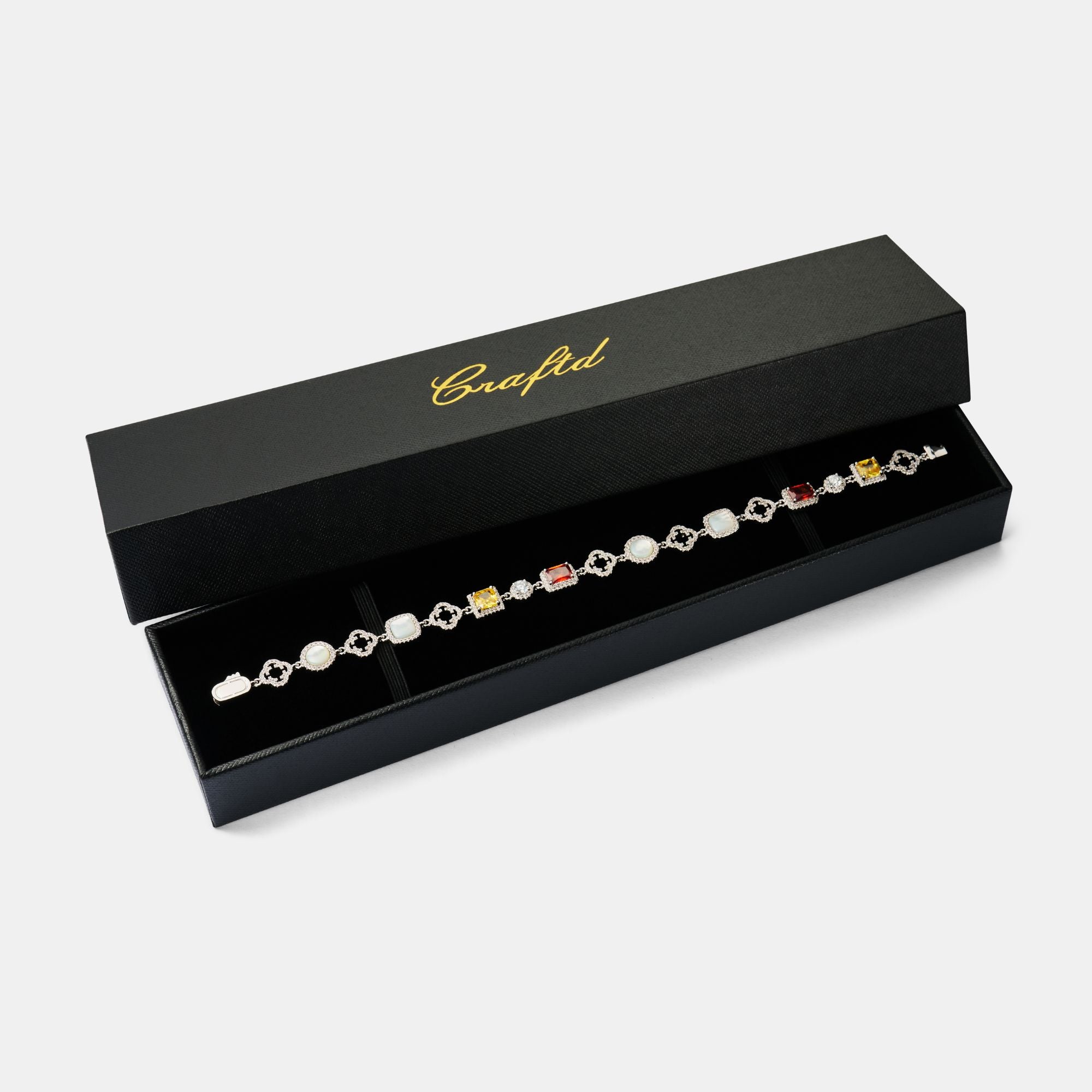 Iced Gemstone Bracelet (Silver)