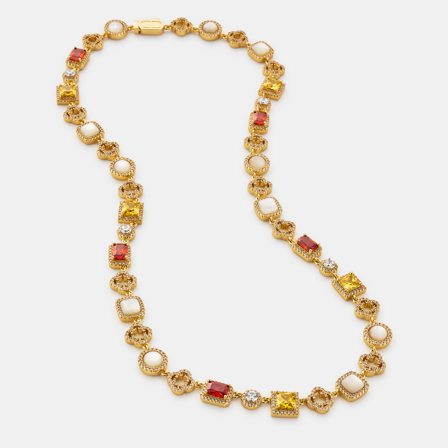 Iced Gemstone Necklace (Gold)