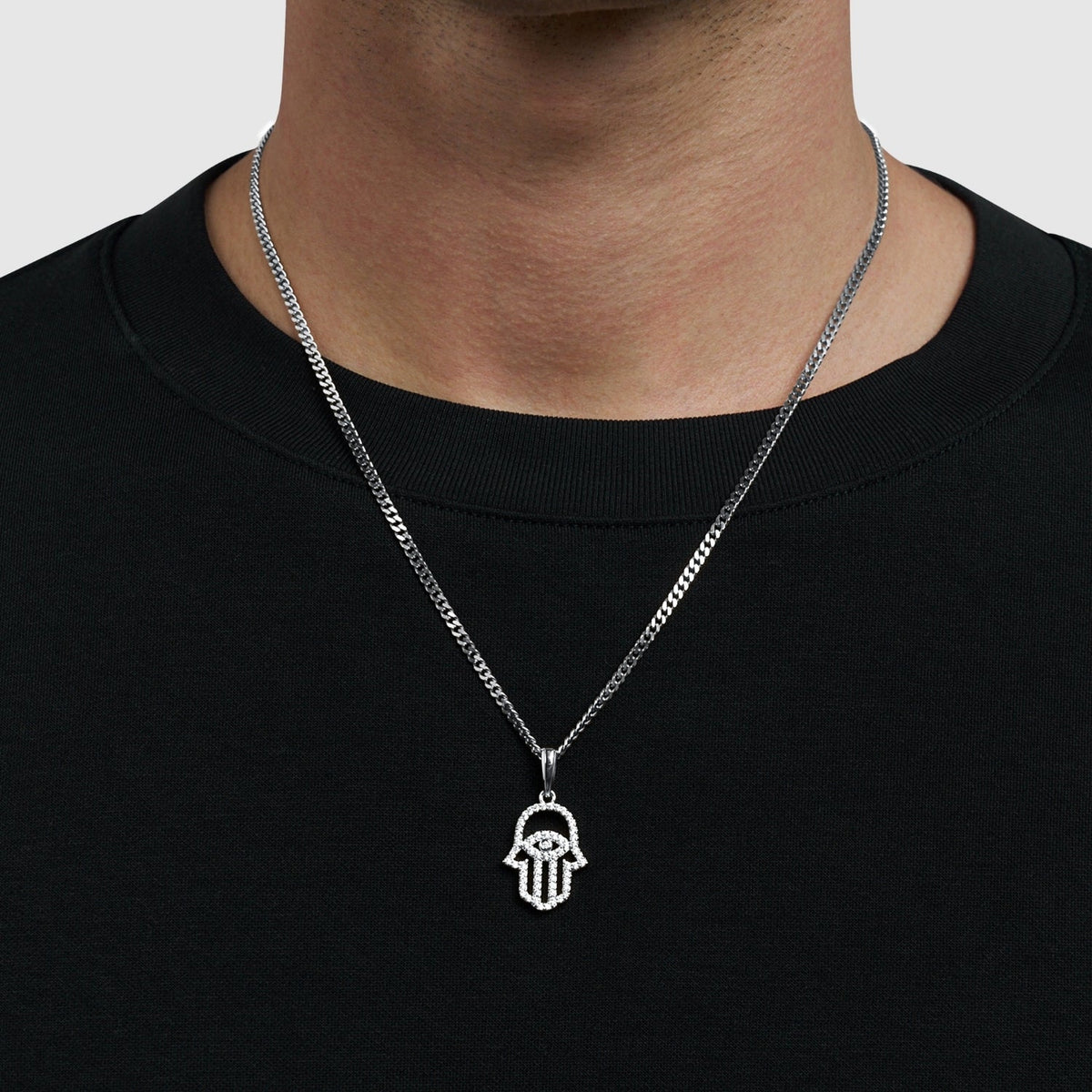Iced Hamsa (Silver)