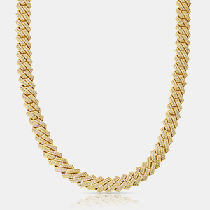 Prong Link Iced Cuban (Gold) 12mm