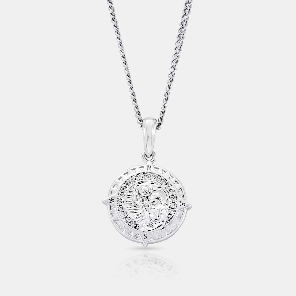 Iced St. Christopher Pendant & Chain | Silver | CRAFTD London