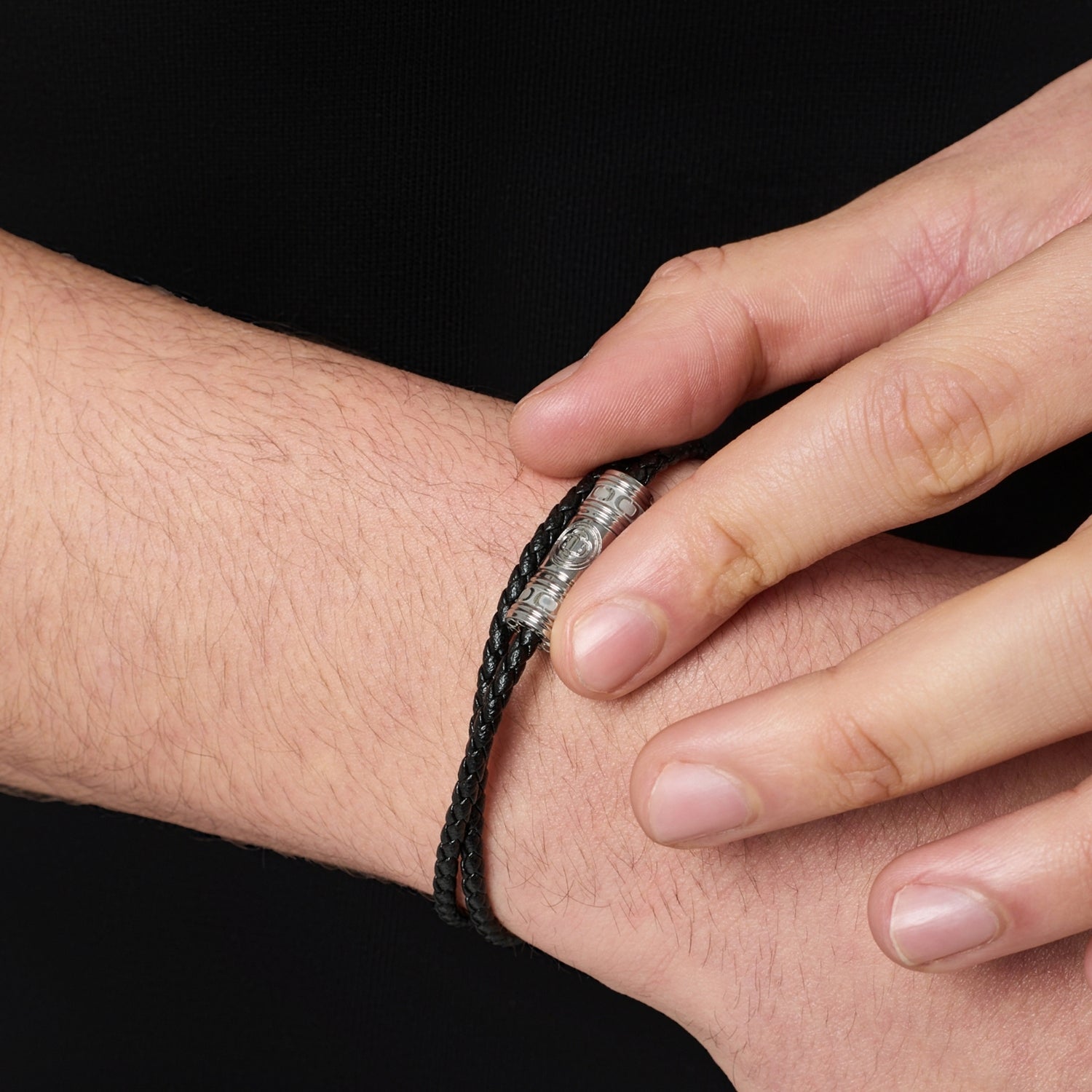 Black Leather Wrap Bracelet